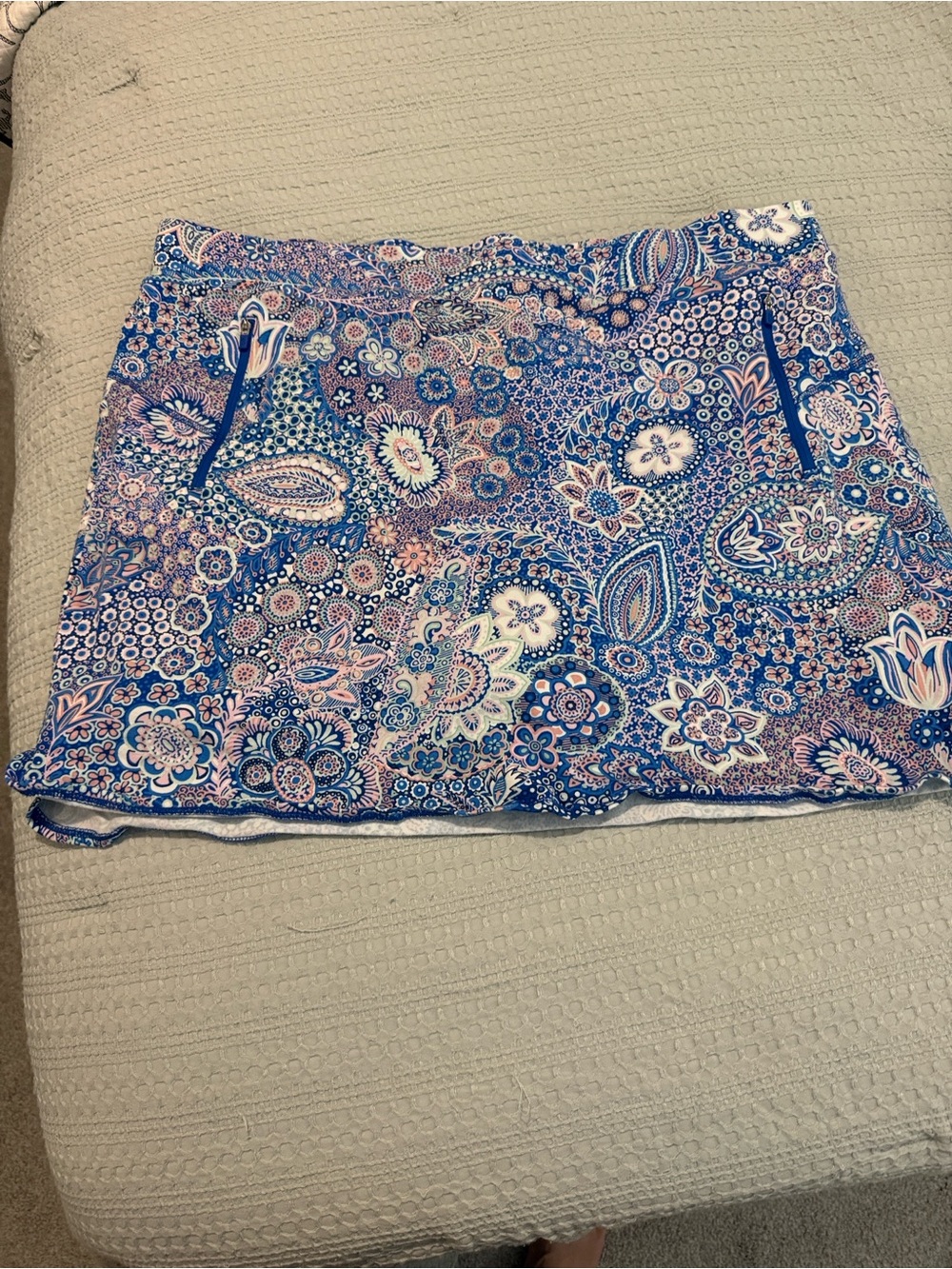 Talbots Blue and Pink Floral Print Skort